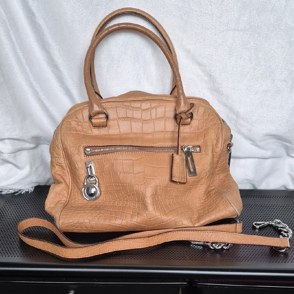 Michael Kors Handbags - Michael Kors Tan Crocodile-Embossed Women's Handbag